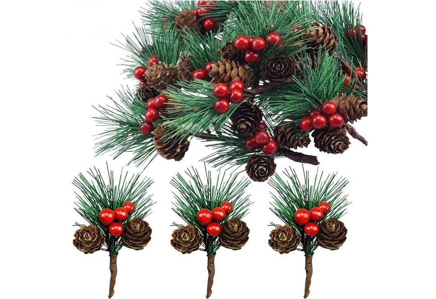 FELIXLEO Hängedekoration 100 Stück Weihnachtsstoff mit Kleeblatt aus Stechpalmenbeeren (1 St) von FELIXLEO