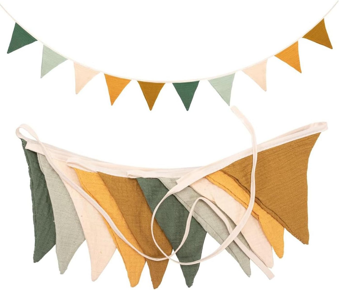FELIXLEO Hängedekoration Morandi Grün Wimpelkette Kinderzimmer Deko Party Girlande Sto (1 St) von FELIXLEO