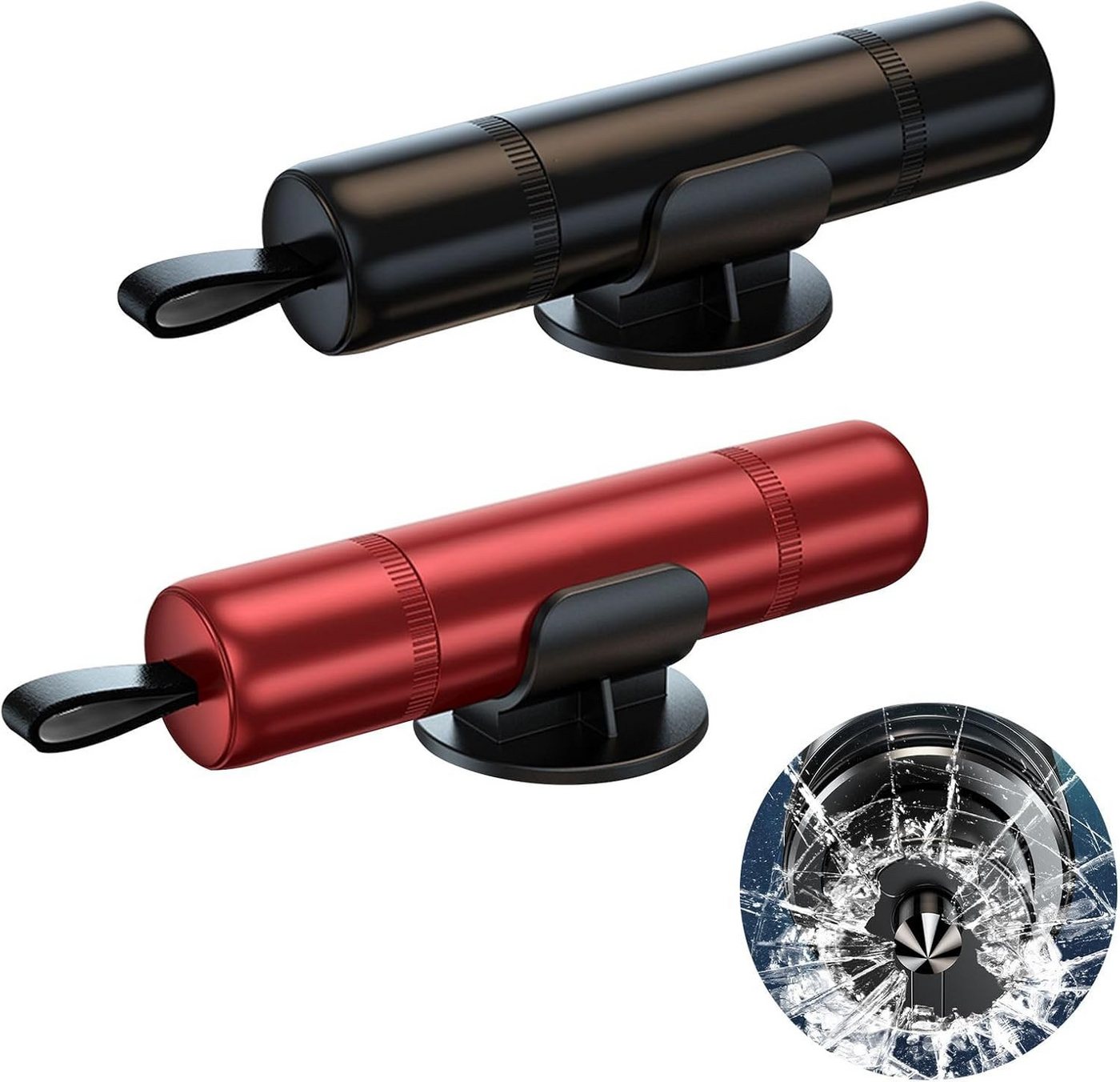 FELIXLEO Hammer 2 Notfallhammer Auto mit Gurtschneider und Halterung Set (1-St) von FELIXLEO