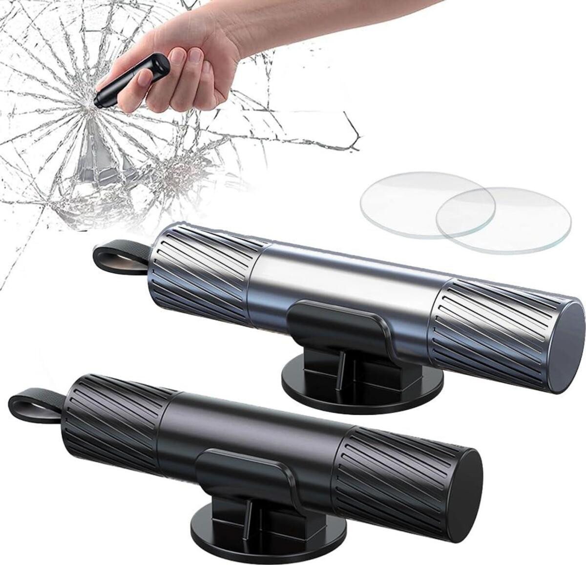 FELIXLEO Hammer 2 Stück Notfallhammer Auto mit Gurtschneider Fensterbrecher (1-St) von FELIXLEO