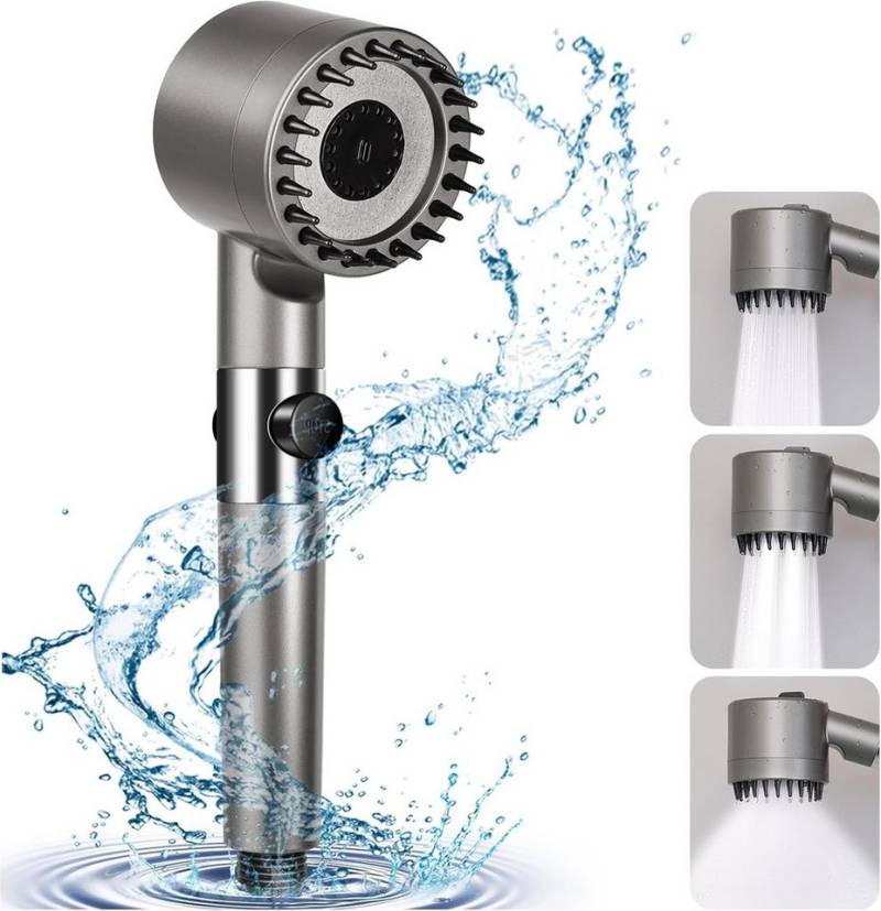 FELIXLEO Handbrause Hochdruck Duschkopf mit Filter Handbrause mit 3 Modi und Pause Taste, (1-tlg) von FELIXLEO