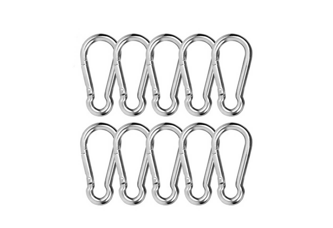 FELIXLEO Karabiner 10 Stück Edelstahl-Karabiner robuster Edelstahl-Karabiner 50 mm x 5 mm, (1 St) von FELIXLEO