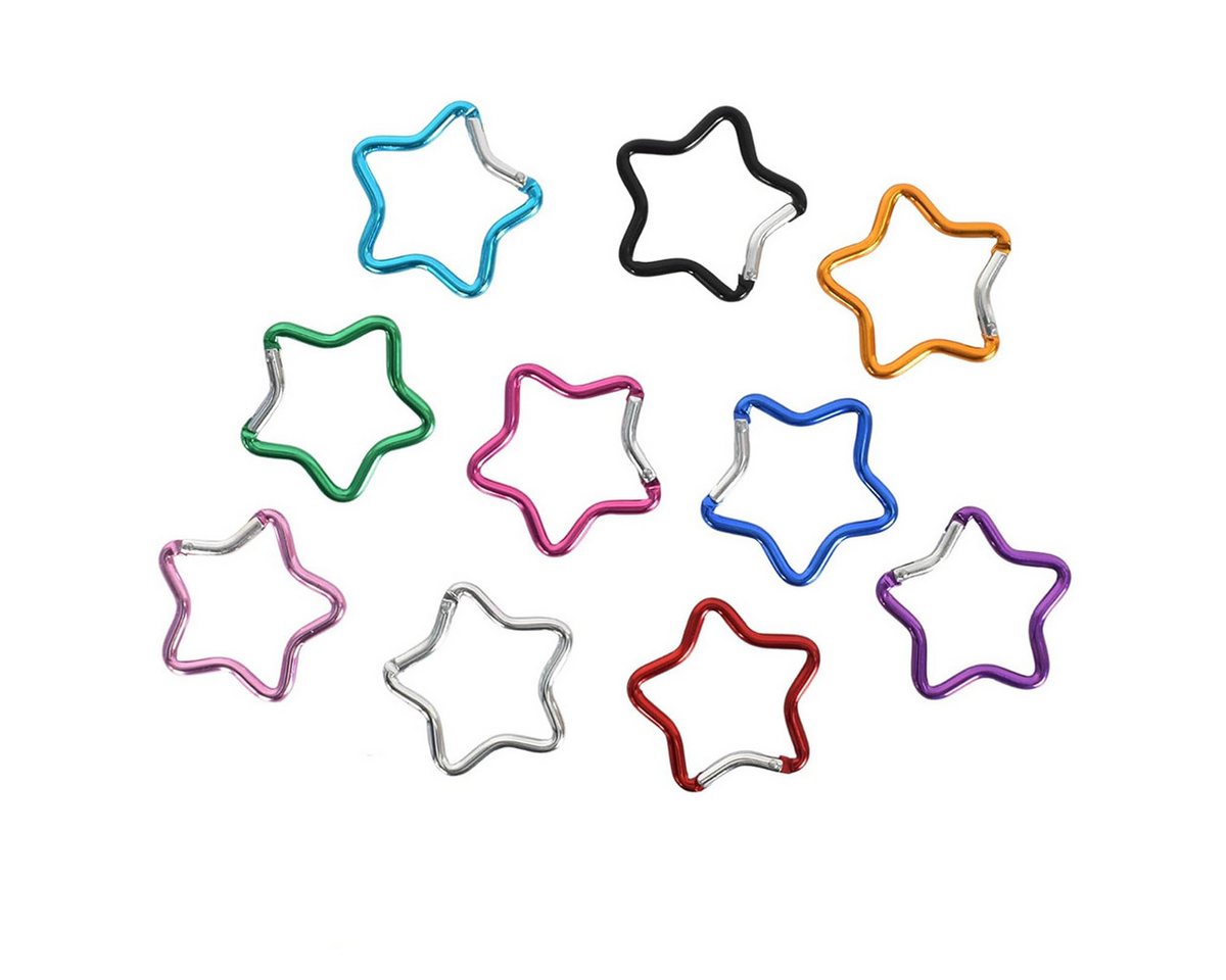 FELIXLEO Karabiner 10 Stück Sternkarabiner Bunt Aluminium Karabinerhaken DIY Reise, (1 St) von FELIXLEO