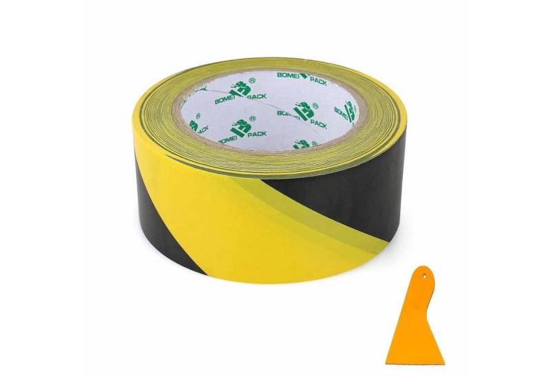 FELIXLEO Klebeband Gefahren Klebeband Schwarz Gelb PVC 50mm 33m Sicherheitsband (1-St) von FELIXLEO
