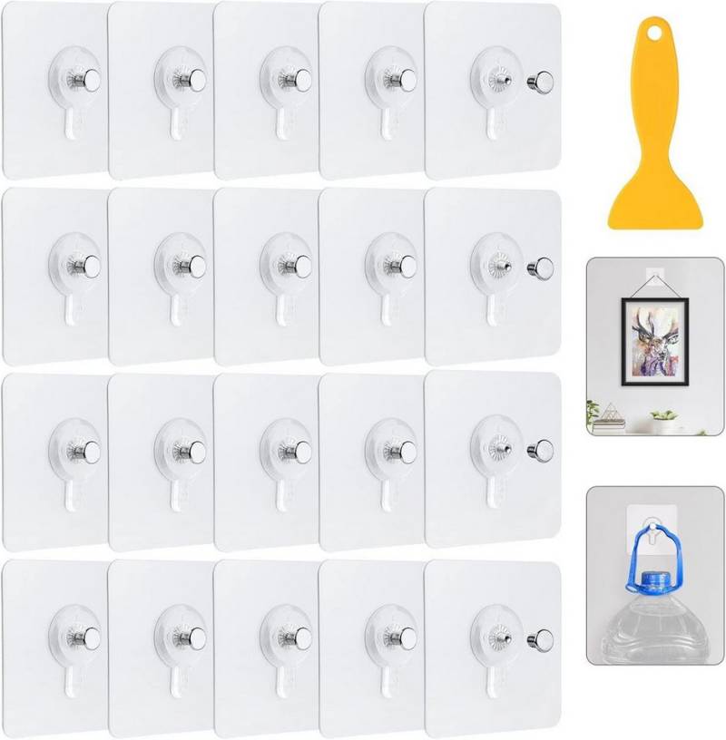 FELIXLEO Klebehaken Bilderhaken Selbstklebend mit Kleiner Schaber, (80-St) von FELIXLEO