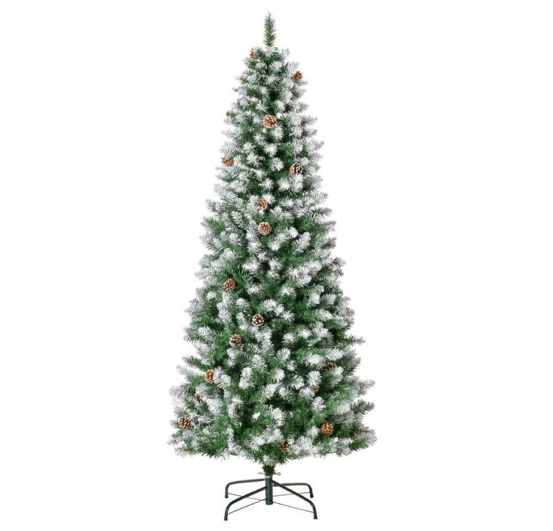 FELIXLEO Künstlicher Weihnachtsbaum Künstlicher Weihnachtsbaum 180 cm 630 Zweige 37 Zapfen feuerfest von FELIXLEO