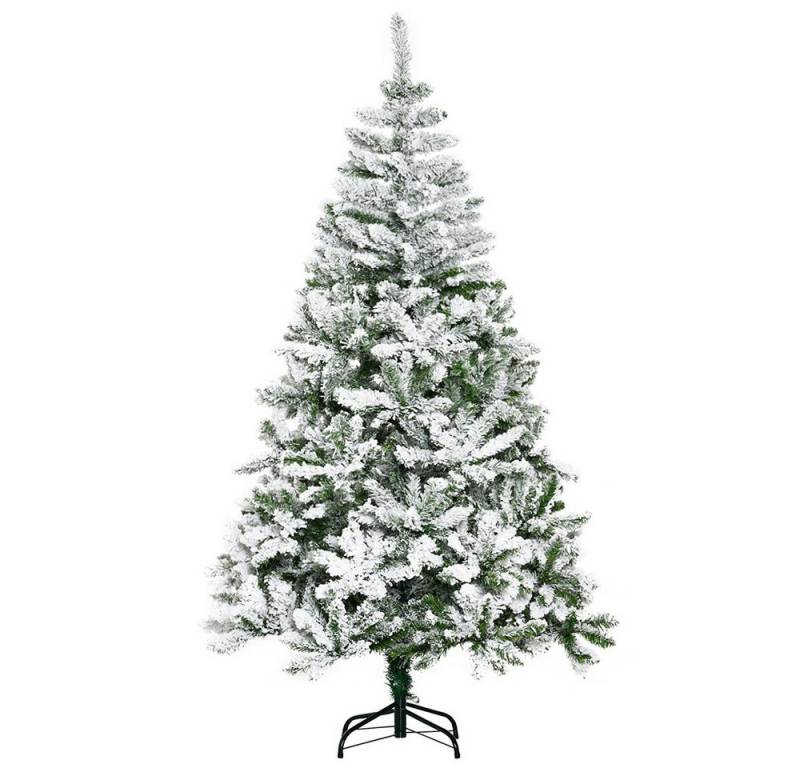 FELIXLEO Künstlicher Weihnachtsbaum Künstlicher Weihnachtsbaum Schnee Effekt flammenhemmend Grün Weiß von FELIXLEO