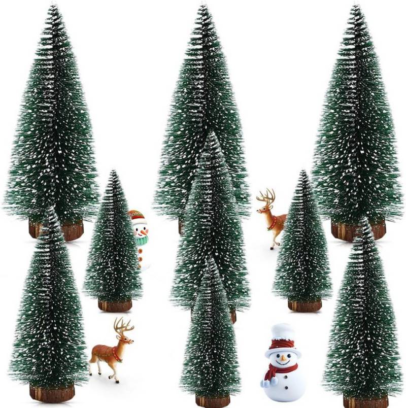FELIXLEO Künstlicher Weihnachtsbaum Mini Weihnachtsbaum 9er Set - Grüne Tannenbäume In 10/15/20 cm von FELIXLEO