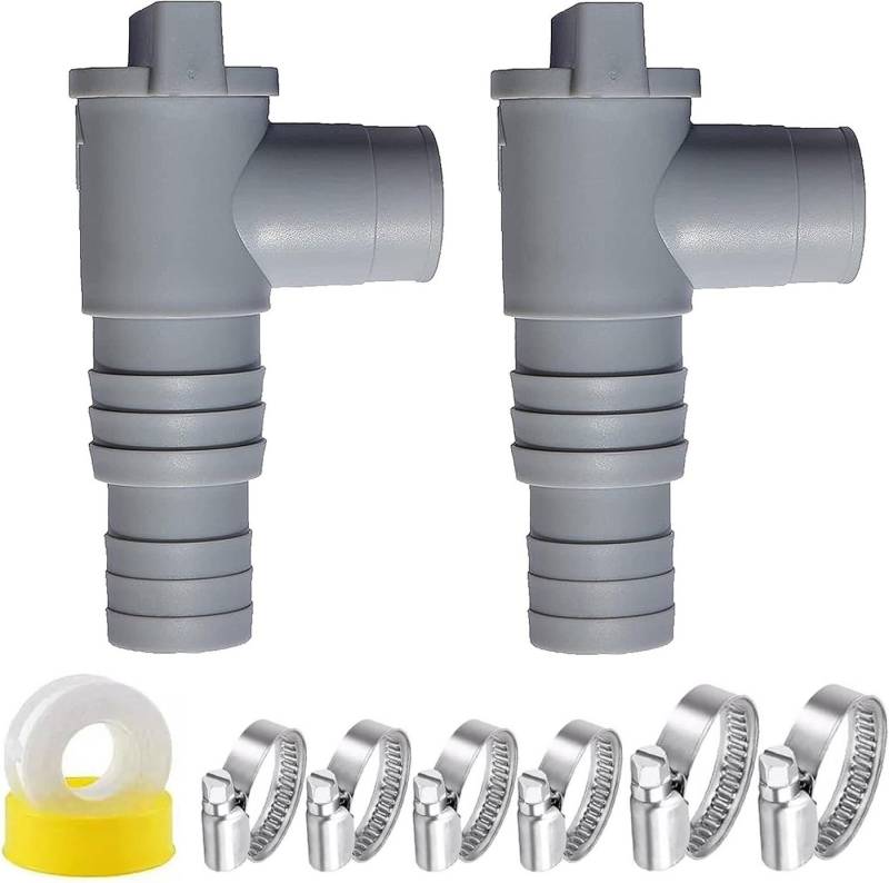 FELIXLEO Kugelhahn 2 Stück Absperrhahn 32mm Schlauchanschluss Pool Ventil Adapter, (1-tlg) von FELIXLEO