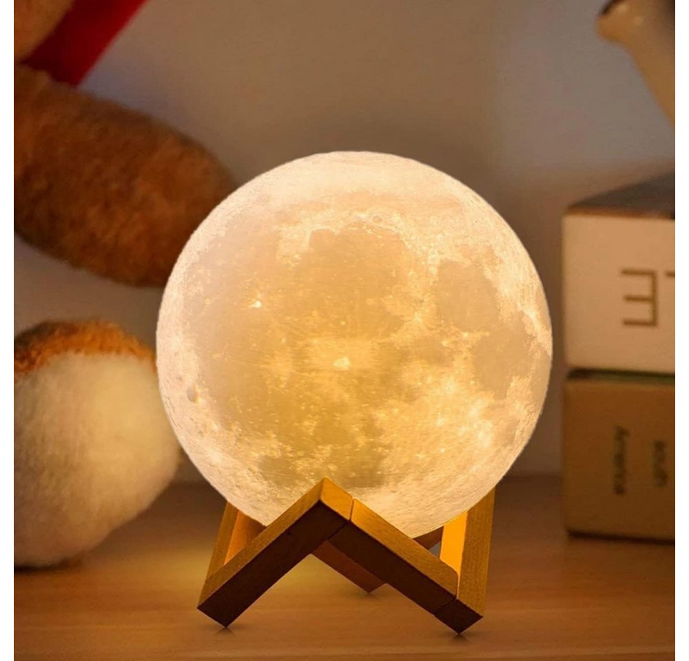 FELIXLEO LED Nachtlicht Mondlampe 3D Mondlicht 16 Farben mit Holzständer Remote/Touch Control von FELIXLEO