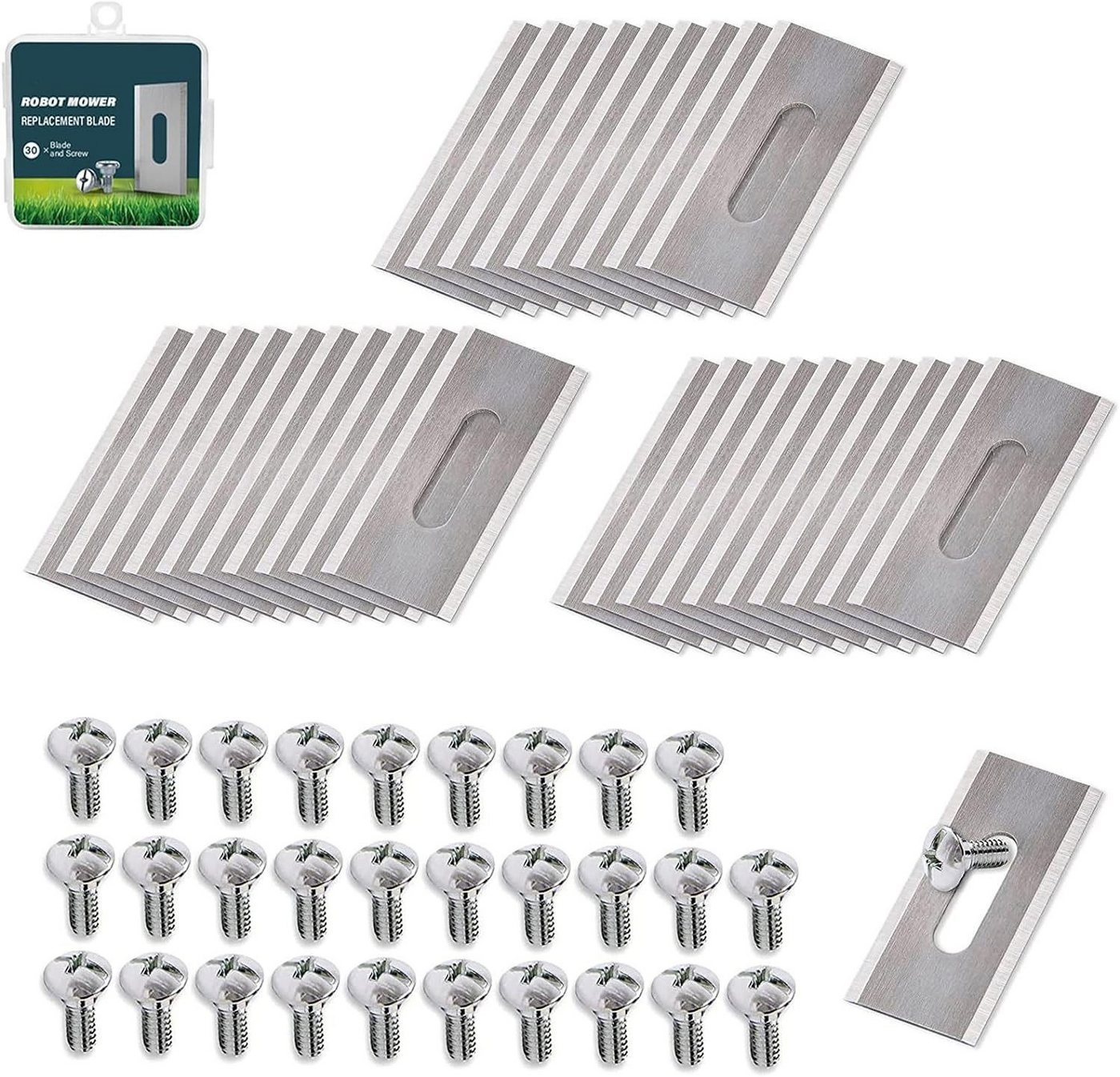 FELIXLEO Mährobotermesser 30Stück Mähroboter Ersatzmesser Ersatzklingen (60-St) von FELIXLEO
