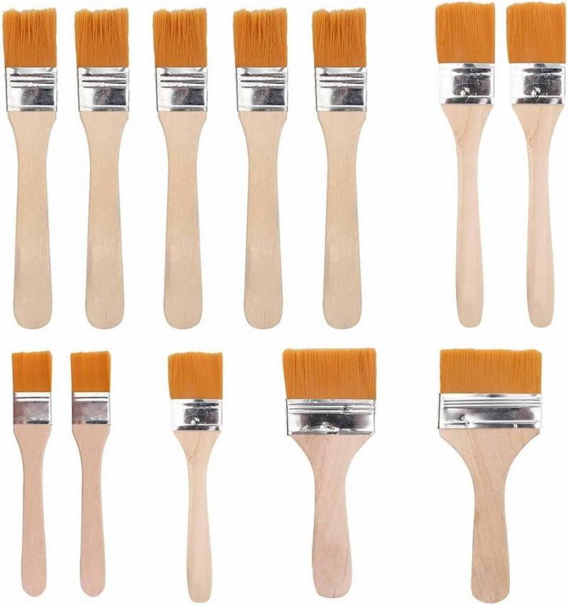 FELIXLEO Malpinsel 12tlg Flachpinsel Set Holzstiel Lack Lasur Farben Künstler Heimwerker, (1 St) von FELIXLEO