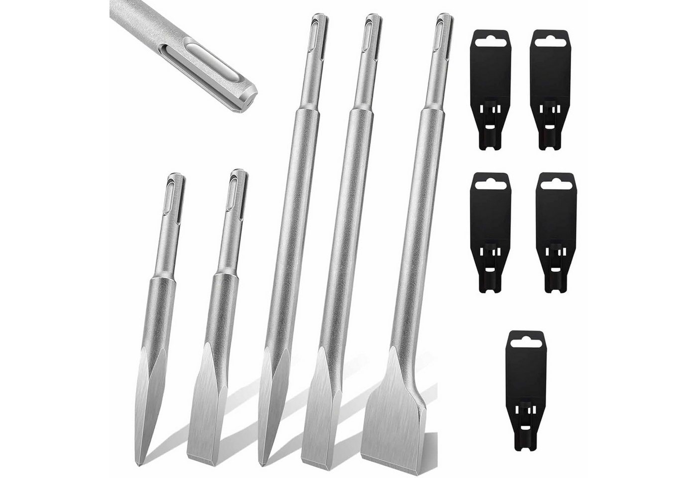 FELIXLEO Meißel-Set 5 teilig SDS Plus Meissel Set Flachmeissel Bohrhammer Meissel Beton, (1-tlg) von FELIXLEO