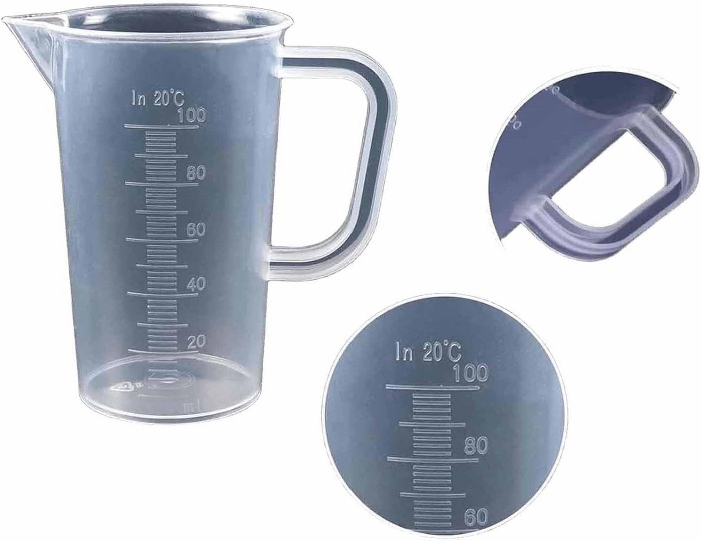 FELIXLEO Messbecher 2er Präzisions Messbecher 100ml 250ml Transparent Für Küche Labor, (1-St) von FELIXLEO