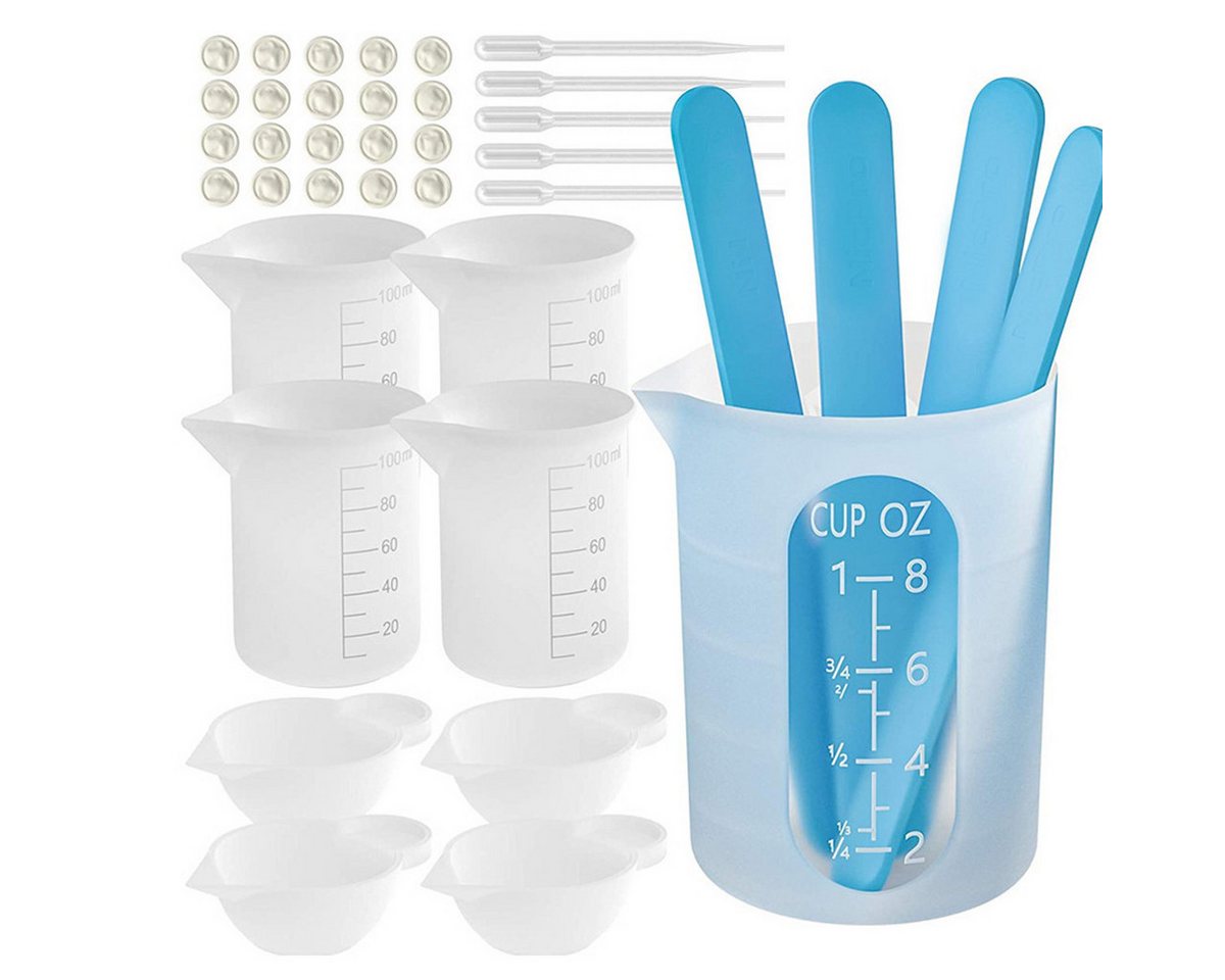 FELIXLEO Messbecher Silikon Messbecher Set 250 ml 100 ml mit Zubehör Epoxidharz, (1-St) von FELIXLEO