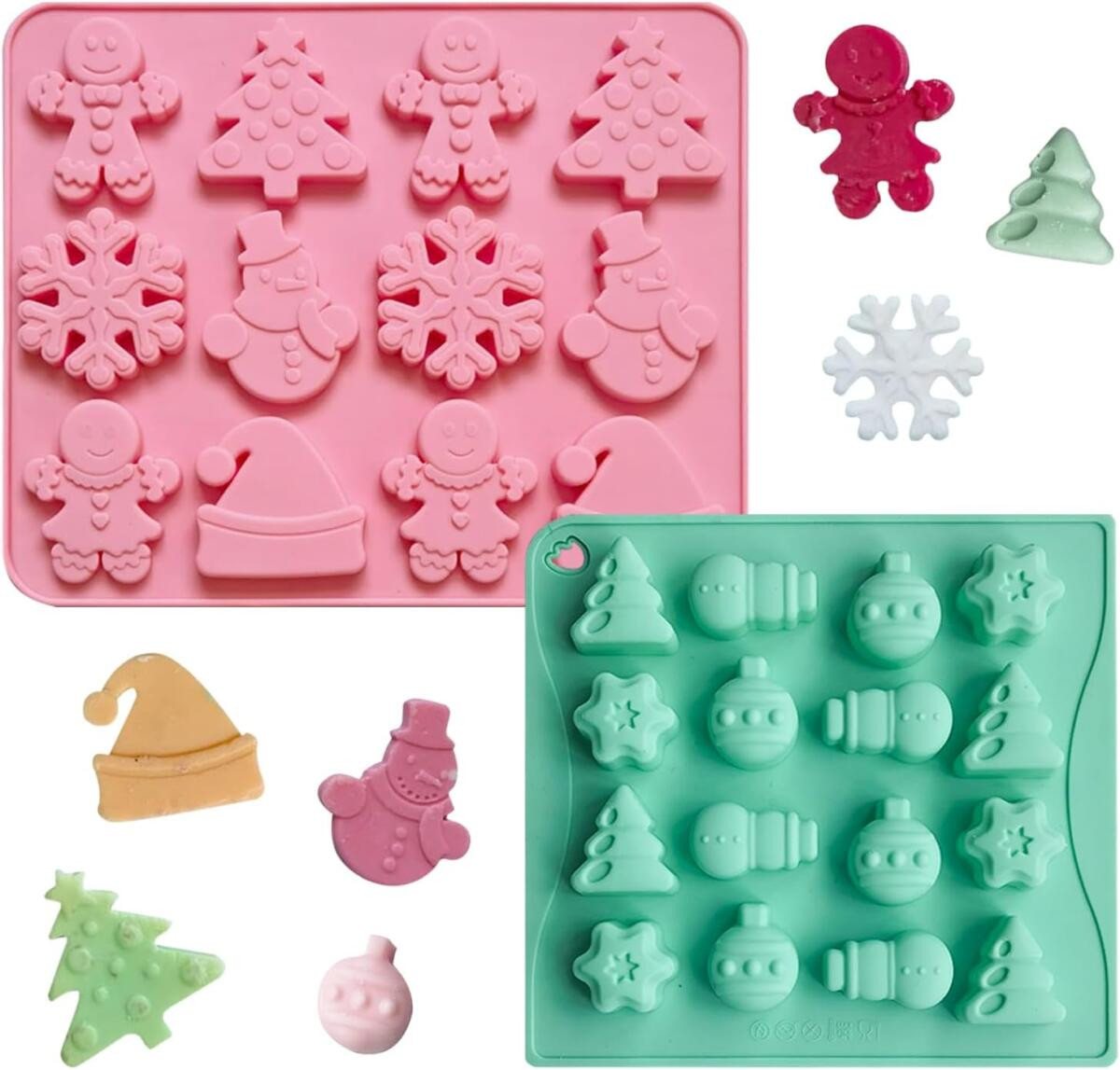 FELIXLEO Modellierwerkzeug 2 Stück Silikon Backformen Weihnachten Schneemann Schneeflocke DIY, (2 St) von FELIXLEO