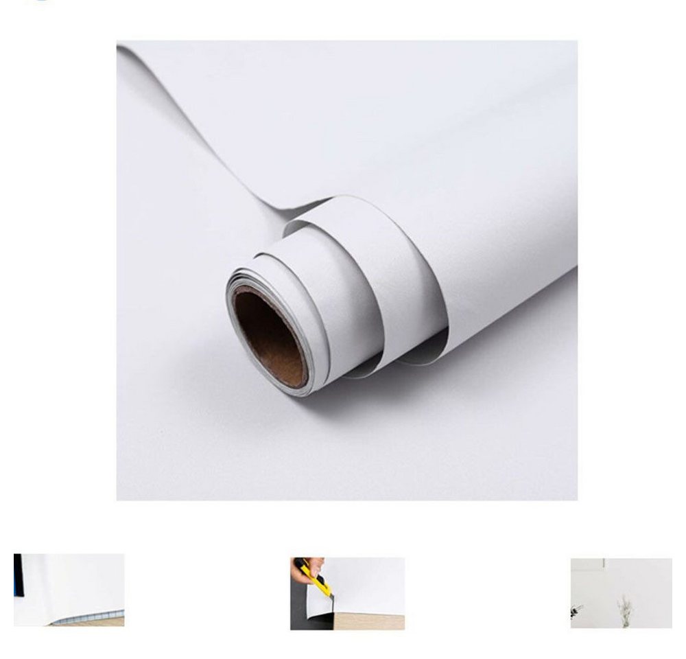 FELIXLEO Möbelfolie Möbelklebepapier mattweiß 60 x 300 cm, (1St) von FELIXLEO