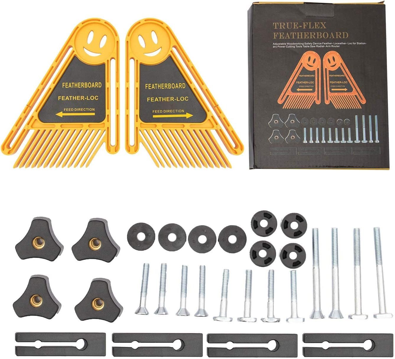 FELIXLEO Multitool Doppel Federbrett Set für Tischsäge Bandsäge Frästisch Fence, Gelb, (1 St) von FELIXLEO
