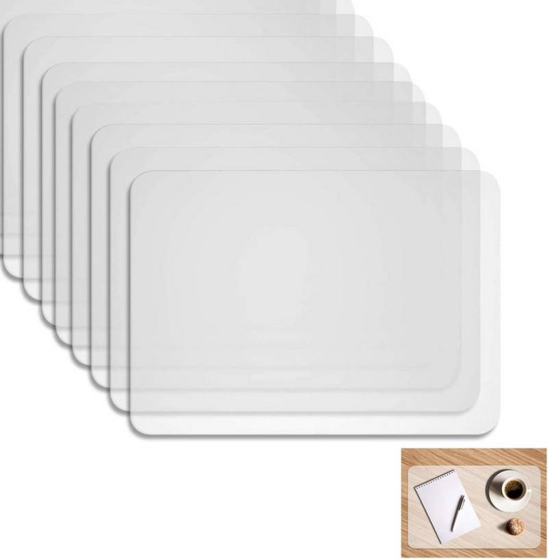 FELIXLEO Platzset 8 Stück Tischset Transparent Abwaschbar Rutschfest Platzdeckchen Set, (1-St) von FELIXLEO