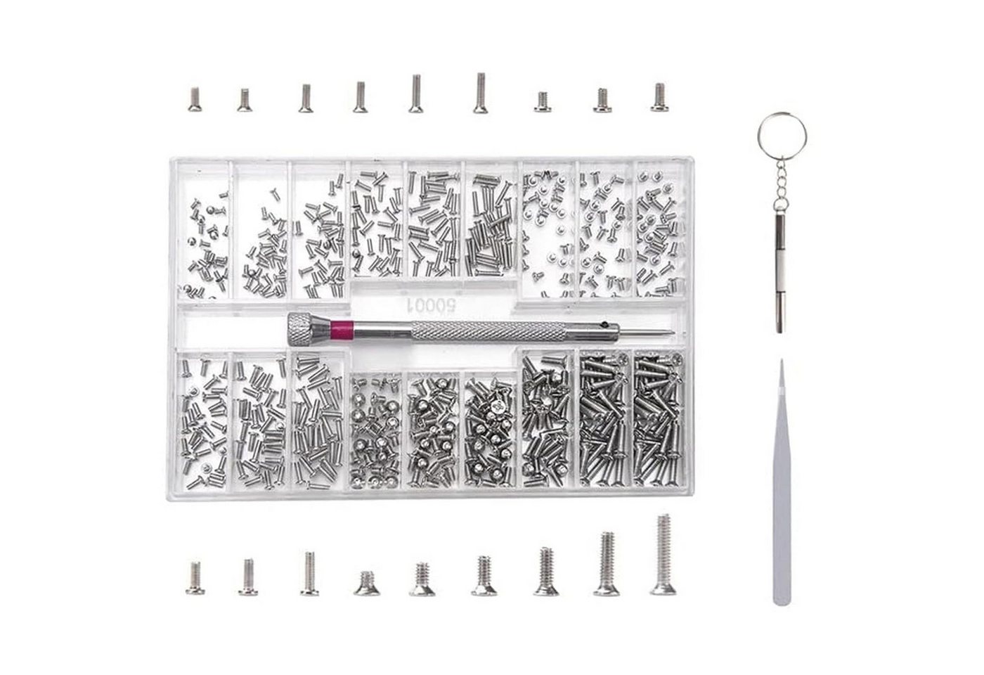 FELIXLEO Schraube 500 Stück Mikro Schrauben Set M1 2 M1 4 M2 Edelstahl, (1 St) von FELIXLEO