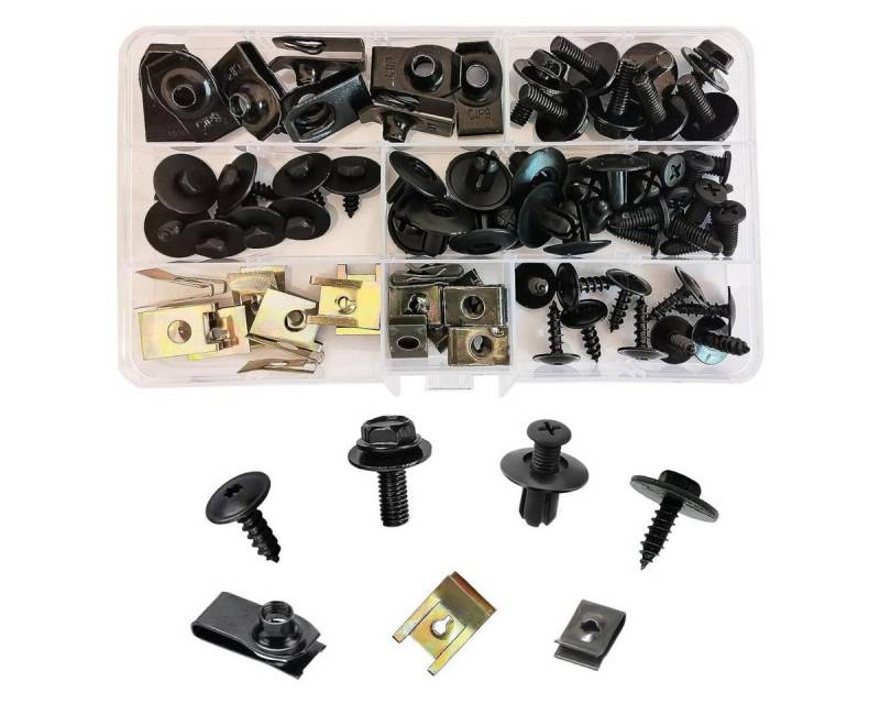 FELIXLEO Schrauben- und Dübel-Set 64 Sätze Blechmutter Schrauben Clip Kit Auto Kotflügel Clips, (1 St) von FELIXLEO