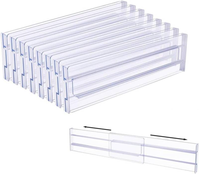 FELIXLEO Schubladenmatte 8er Set Schubladentrenner Verstellbar 27 bis 52cm Schubladen Organizer (1 St) von FELIXLEO