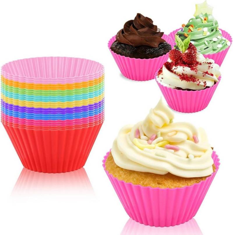 FELIXLEO Silikonform 32 Stück Silikon Muffinförmchen Wiederverwendbare Cupcake Backform, (1-tlg) von FELIXLEO