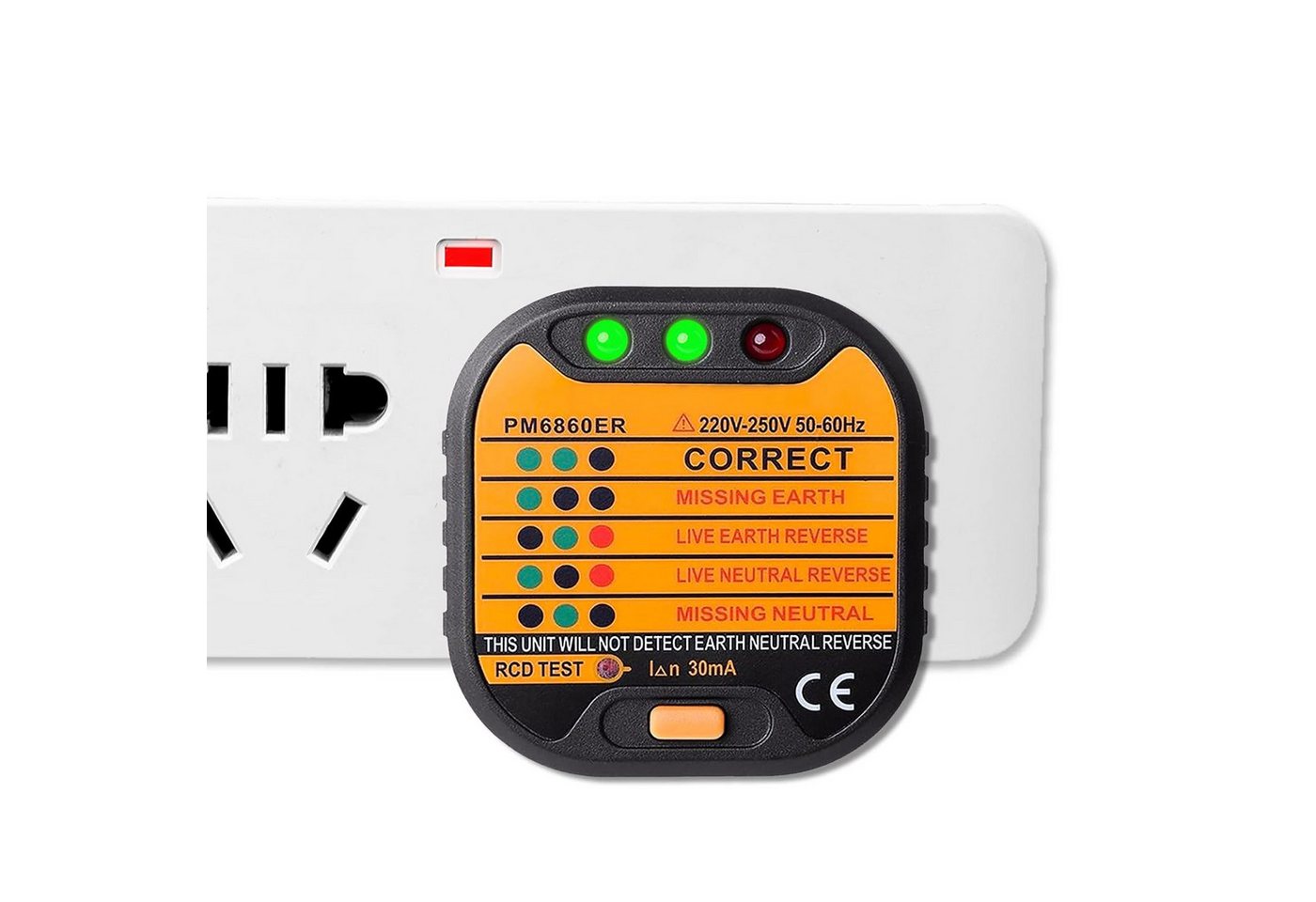 FELIXLEO Spannungsprüfer Nachar Steckdosen-Tester, 220-250 V LCD Stromkreis-Detektor RCD GFCI, (1 St) von FELIXLEO
