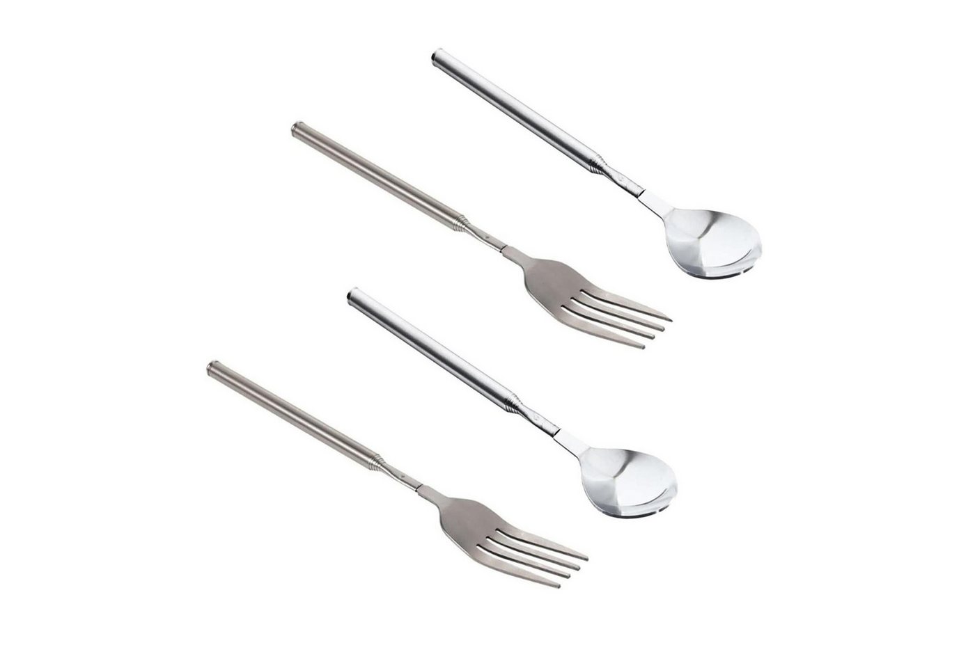 FELIXLEO Steakbesteck Teleskop Gabel Löffel 2er Set Edelstahl Ausziehbar bis 64cm BBQ (4-tlg) von FELIXLEO