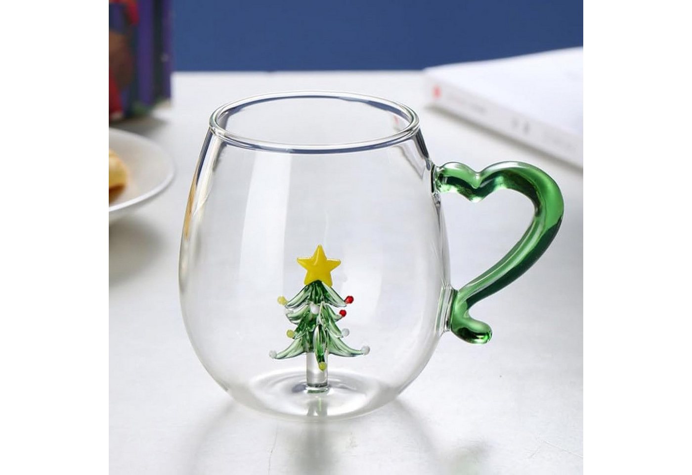 FELIXLEO Tasse Weihnachten Glastasse 3D Muster Schneemann Baum Kaffee Tee Milch FELIXLEO Tasse Weihnachten Glastasse 3D Muster Schneemann Baum Kaffee Tee Milch von FELIXLEO