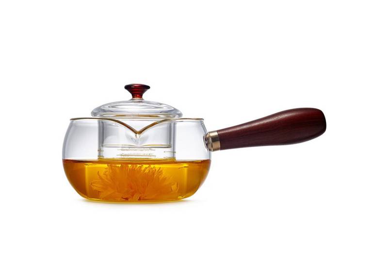 FELIXLEO Teekanne Rotierende Teekanne aus Glas mit Teesieb 500ml tragbare transparente, (1-St) von FELIXLEO