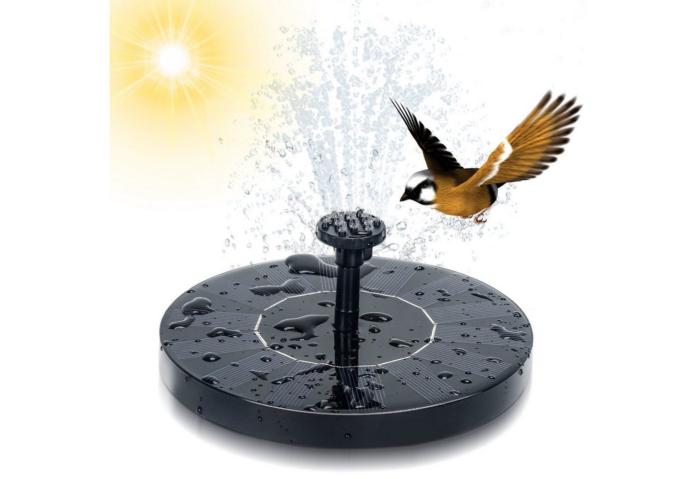FELIXLEO Teichpumpe Solarpumpe Solar Springbrunnen 1.5 Watt Wasserspiel Teichpumpe Fontäne (1-tlg) von FELIXLEO