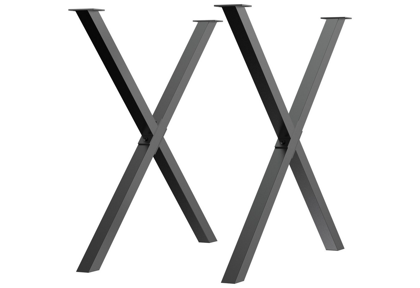FELIXLEO Tischbein Tischbeine X Form 2 Stück Stahl 72 cm Schwarz von FELIXLEO