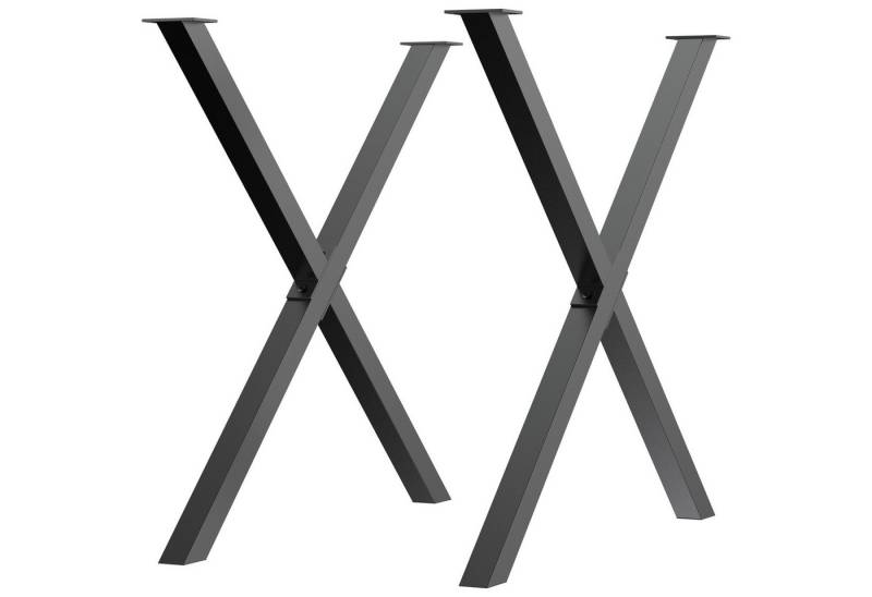 FELIXLEO Tischbein Tischbeine X Form 2 Stück Stahl 72 cm Schwarz von FELIXLEO