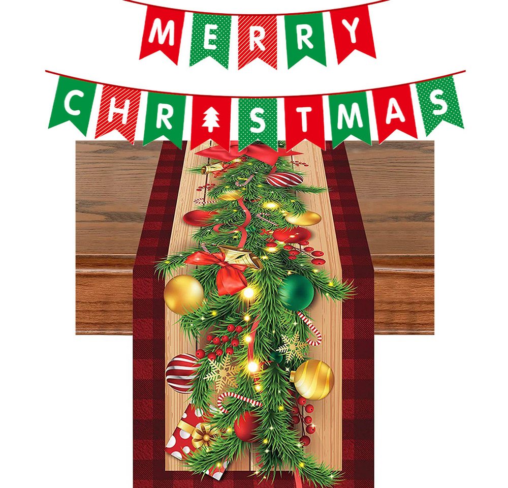 FELIXLEO Tischläufer Tischläufer Weihnachten 3D Realistisch Waschbar Weihnachtsgeschenk FELIXLEO Tischläufer Tischläufer Weihnachten 3D Realistisch Waschbar Weihnachtsgeschenk von FELIXLEO