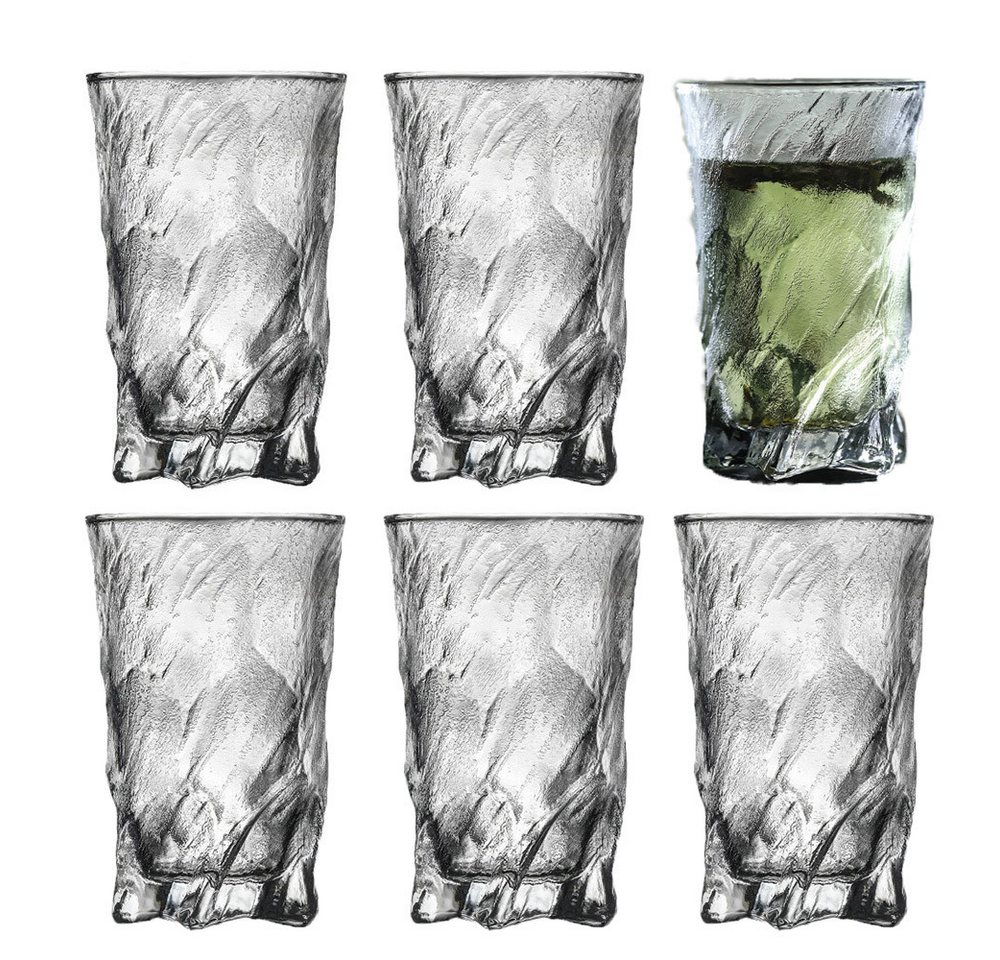 FELIXLEO Tumbler-Glas Trinkgläser Set 6er, 250ml Cocktailgläser Set, Gläser für Eiskaffee von FELIXLEO