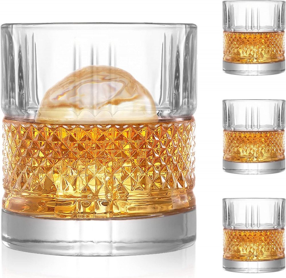 FELIXLEO Tumbler-Glas Whiskey Gläser 300ml Whisky 4er Set Whiskeygläser Gläser Tumbler von FELIXLEO