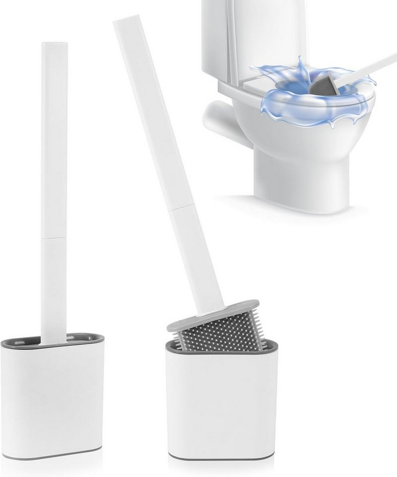 FELIXLEO WC-Reinigungsbürste WC-Bürste und Halter, flache Silikonbürste, rutschfester Griff FELIXLEO WC-Reinigungsbürste WC-Bürste und Halter, flache Silikonbürste, rutschfester Griff von FELIXLEO