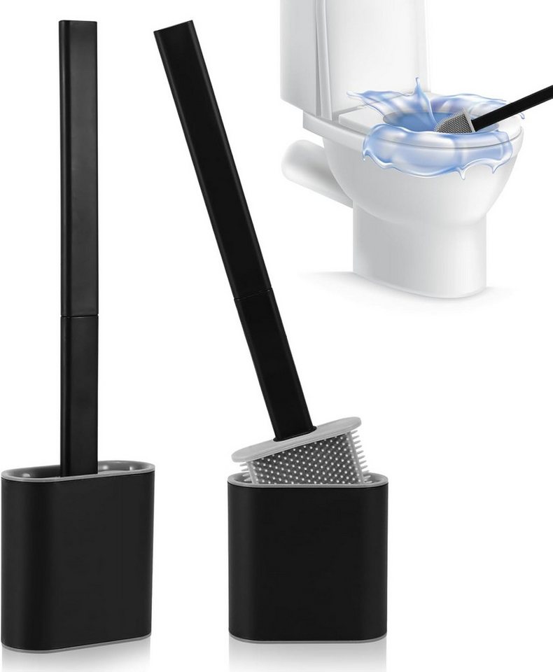 FELIXLEO WC-Reinigungsbürste WC-Bürste und Halter, flache Silikonbürste, rutschfester Griff FELIXLEO WC-Reinigungsbürste WC-Bürste und Halter, flache Silikonbürste, rutschfester Griff von FELIXLEO