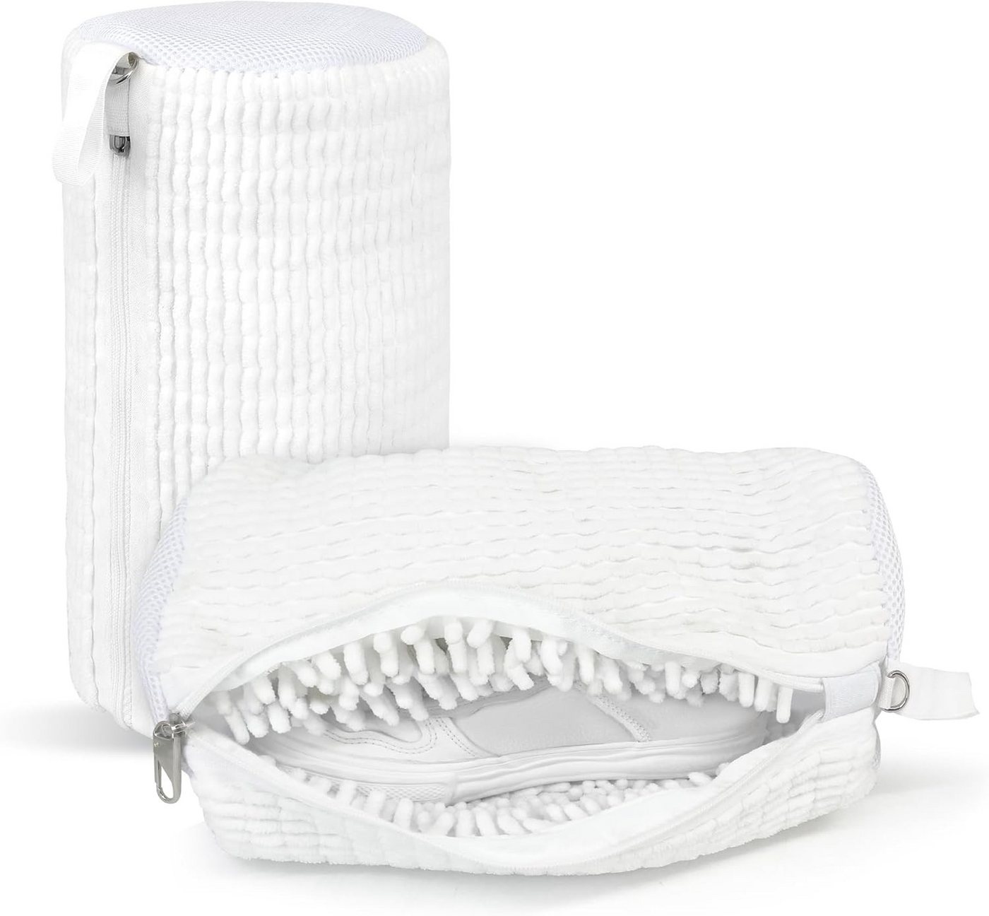 FELIXLEO Wäschesack Schuhwaschbeutel Set 2 Stück Waschmaschine Schuhsack Weiß Flausch (1 St) von FELIXLEO