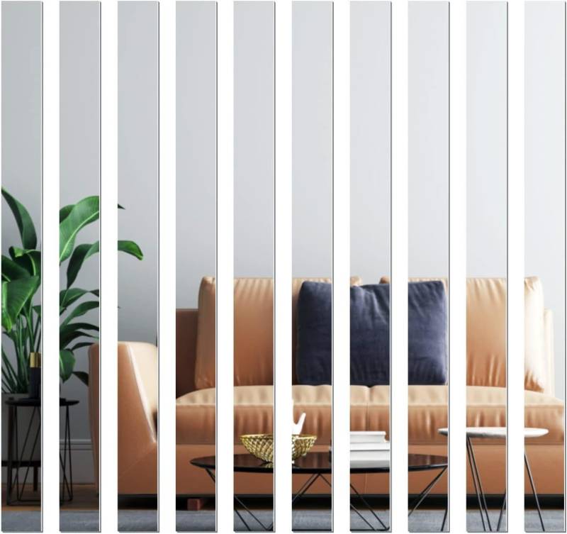 FELIXLEO Wandspiegel DIY Spiegel Streifen Wandaufkleber Selbstklebend,Nicht Glas 5 Stück (5-St) von FELIXLEO