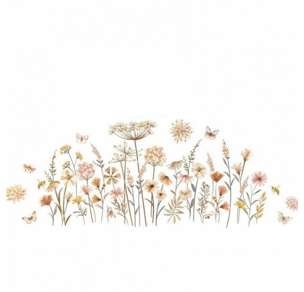 FELIXLEO Wandsticker Wandtattoo Boho Wandtattoo Wildblume Löwenzahn Schmetterling Löwenzahn (1 St) von FELIXLEO