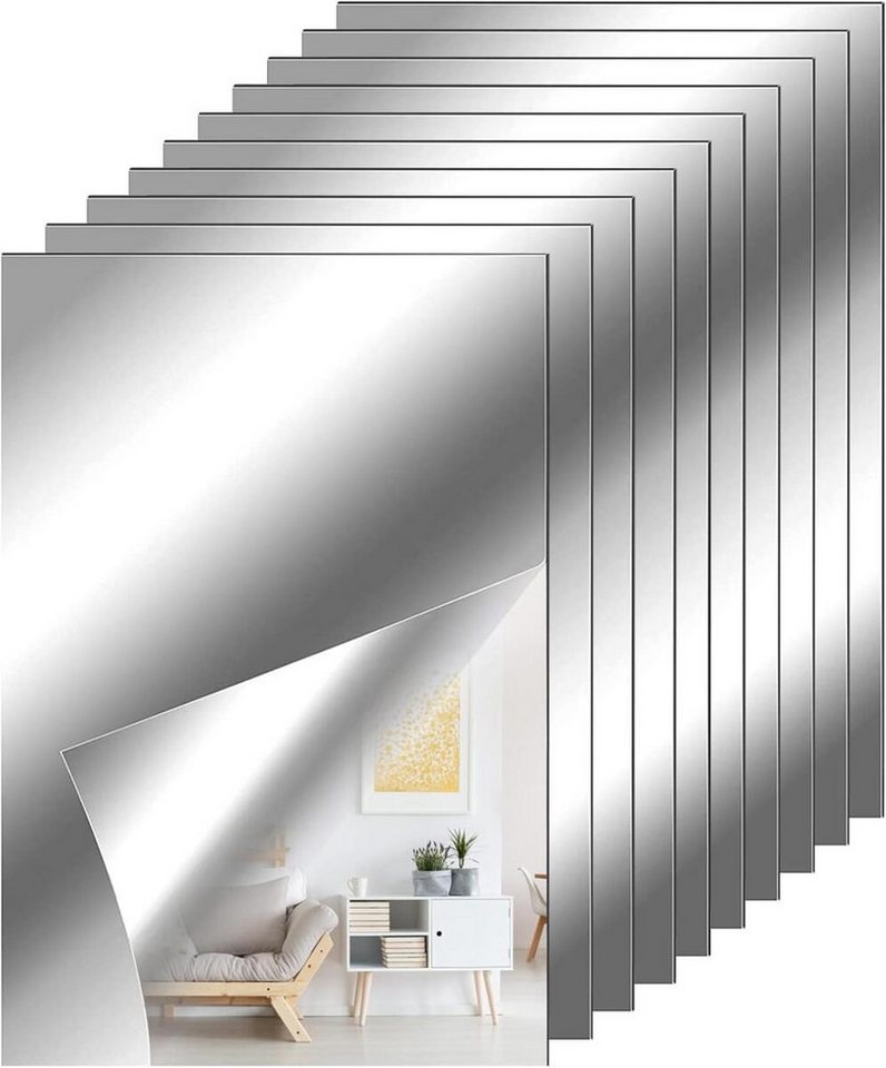 FELIXLEO Wandtattoo Selbstklebend Spiegel 10 Stück Flexibel 4x6 Zoll Wand Dekor (1 St) von FELIXLEO