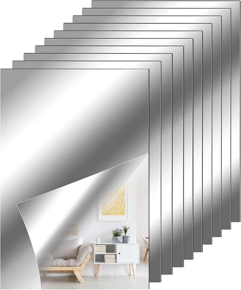 FELIXLEO Wandtattoo Selbstklebend Spiegel 10 Stück Flexibel 4x6 Zoll Wand Dekor (30 St) von FELIXLEO