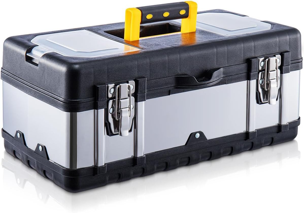 FELIXLEO Werkzeugbox Werkzeugbox leer 19 Zoll 44x24x20cm Metallkoffer mit Griff (1 St) von FELIXLEO