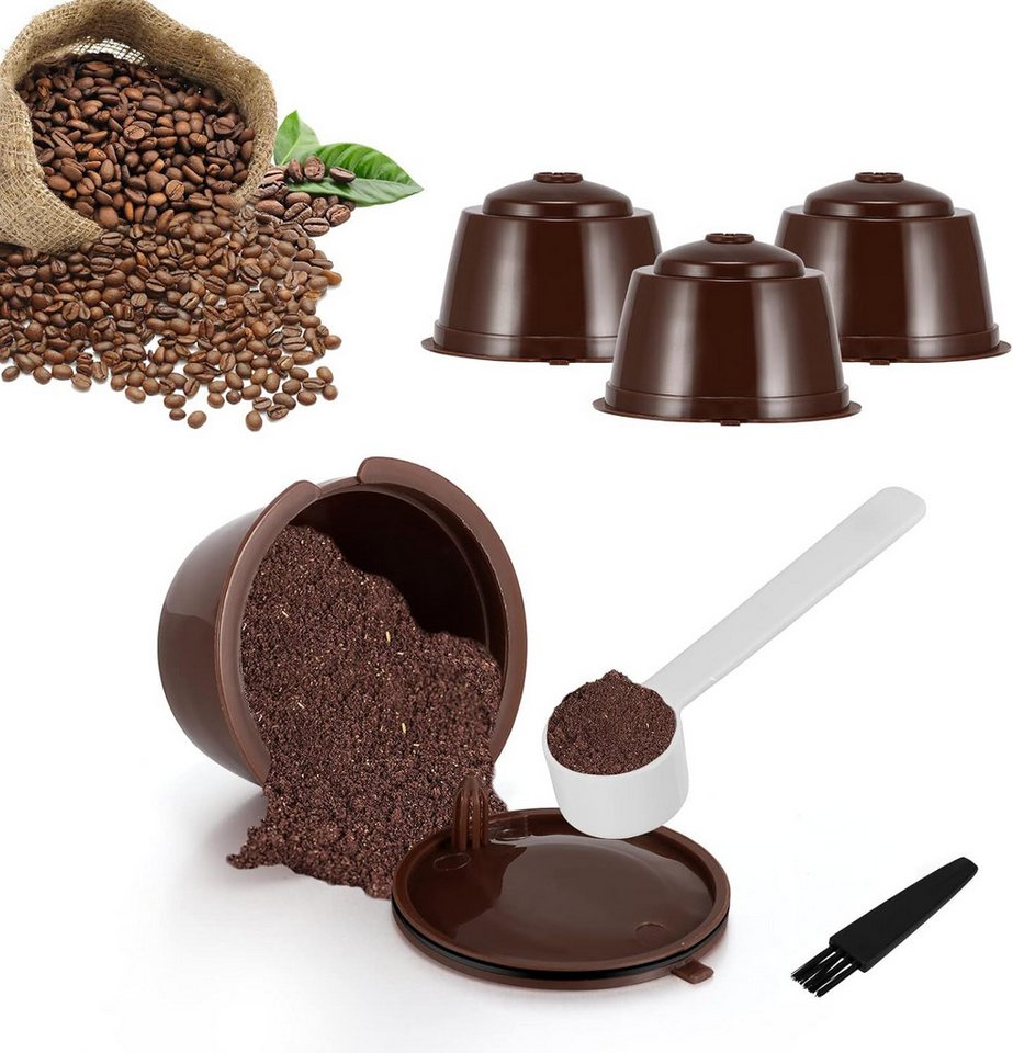 FELIXLEO Wiederbefüllbare Kaffeepads Nachfüllbare Kaffeekapseln für Dolce Gusto 4 Stück mit Löffel Bürste FELIXLEO Wiederbefüllbare Kaffeepads Nachfüllbare Kaffeekapseln für Dolce Gusto 4 Stück mit Löffel Bürste von FELIXLEO