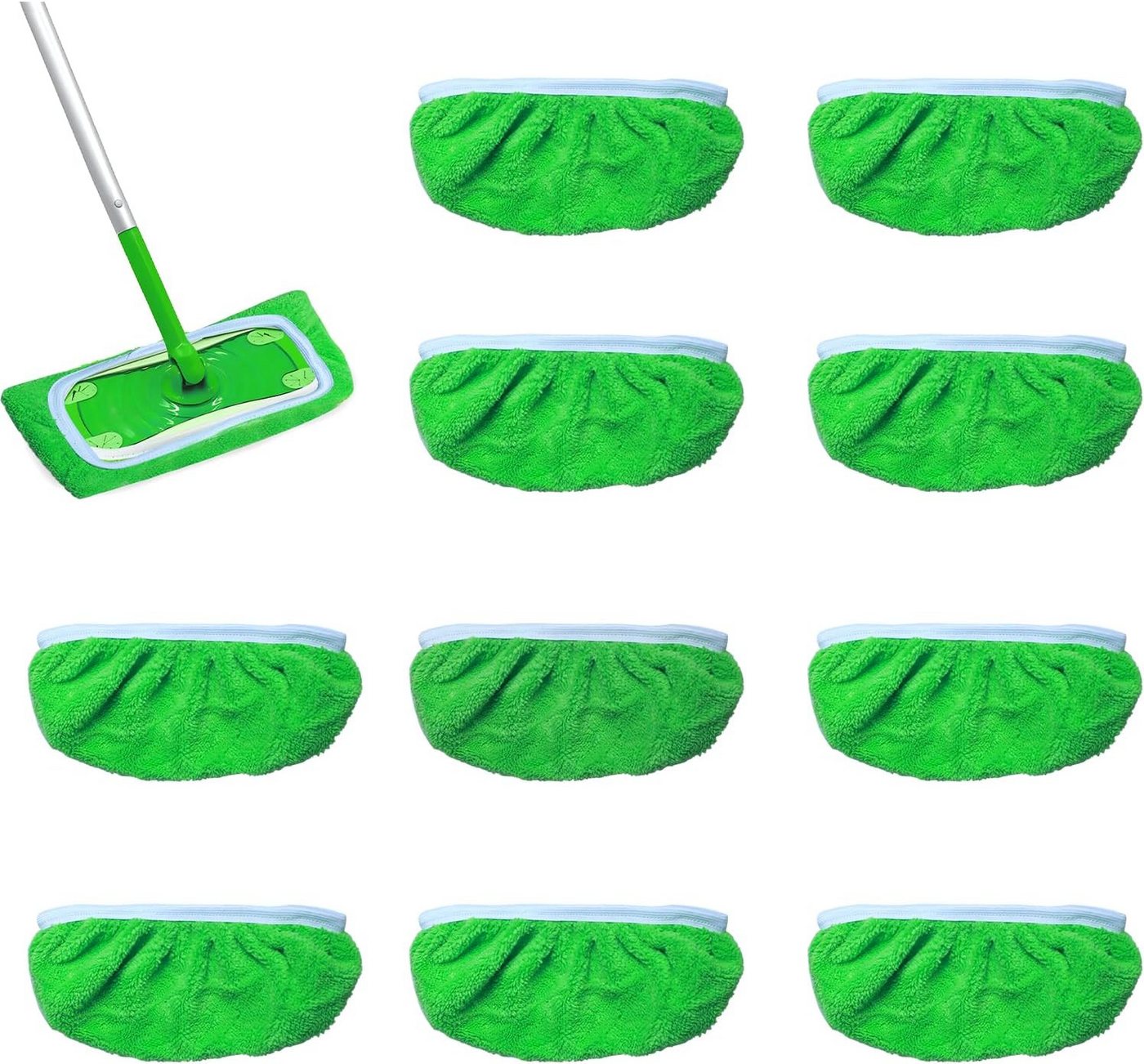 FELIXLEO Wischmopp 10 Bodentücher für Swiffer Mop Waschbar Mehrweg Bodenwischer, (1-St) von FELIXLEO