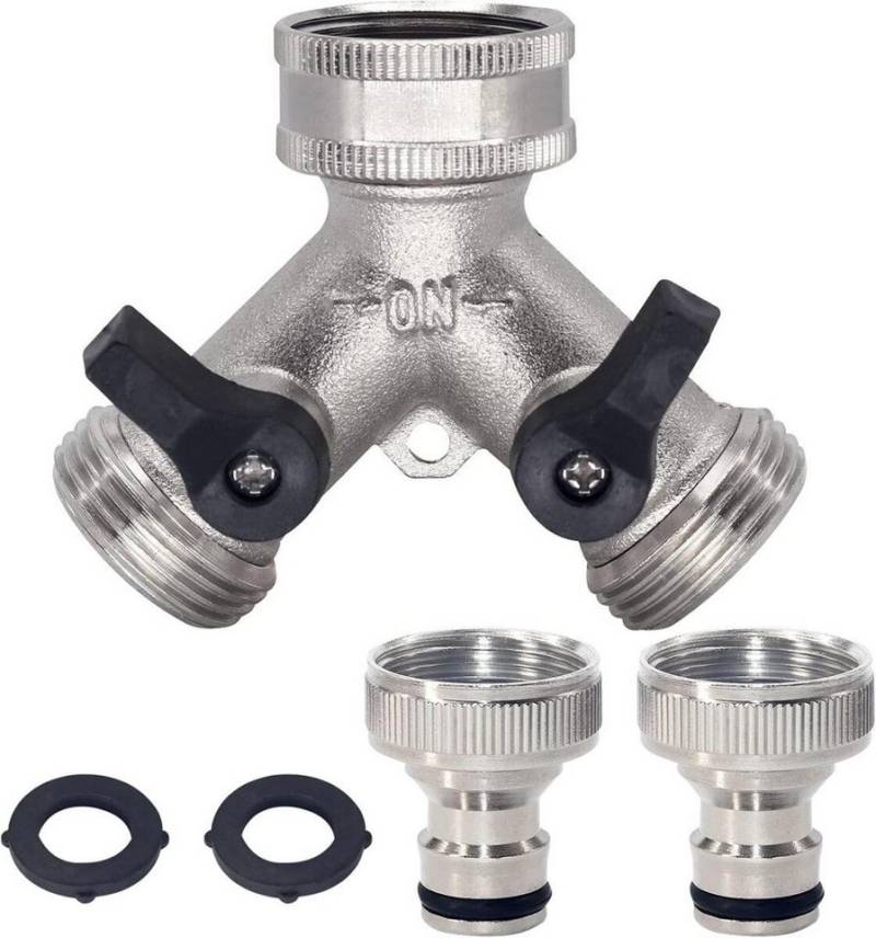 FELIXLEO Y-Stück Y-Verteiler 2-Wege Wasserhahn Adapter Chrom Messing 3/4 Zoll Anschluss, (1-tlg) von FELIXLEO