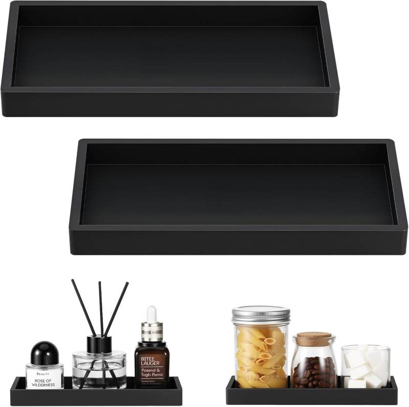 FELIXLEO Zahnbürstenhalter Silikon Seifenschale 2er Set 20x10cm Bad Küche Schwarz, (1-St) von FELIXLEO