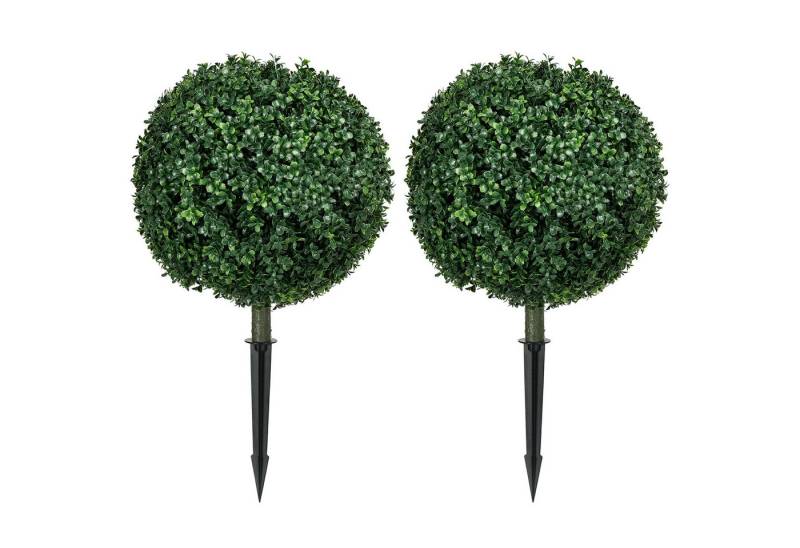 Kunstpflanze Buchsbaum künstlich 70cm 2er Set UV Schutz mit Bodenpfählen, FELIXLEO Kunstpflanze Buchsbaum künstlich 70cm 2er Set UV Schutz mit Bodenpfählen, FELIXLEO von FELIXLEO